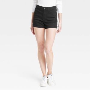 Universal Threads High Rise Midi Black Jean Shorts